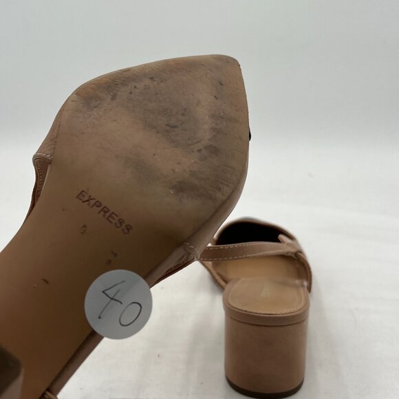 EXPRESS Women's Chunky Slingback Pumps Comfortable Low Block Heels Splicing Squa - Picture 5 of 6